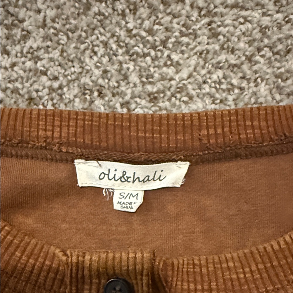 Oli & Hali Tan Ribbed Cardigan - Picture 2 of 2